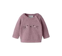 name it Baby Strickpullover Katze - Lilas rosa 80