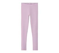 Leggings NAME IT "NKFVIVIAN LEGGING NOOS", Mädchen, Gr. 98, N-Gr, winsome orchid, Jersey, Obermaterial: 95% Baumwolle, 5% Elasthan, unifarben, normal lang, Hosen Leggings, Baumwollmischung, normal ges