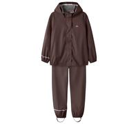 Regenmantel NAME IT "NKNDRY10 Regenjacke und Hose im Set", Jungen, Gr. 116, seal braun, Web, Obermaterial: 100% Polyester, unifarben, regular fit normal, elastischer Bund, Mäntel Regenanzug, Keine Lat