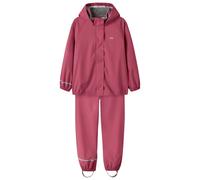 Regenmantel NAME IT "NKNDRY10 Regenjacke und Hose im Set", Jungen, Gr. 92, rose wine, Web, Obermaterial: 100% Polyester, unifarben, regular fit normal, elastischer Bund, Mäntel Regenanzug, Keine Latzh