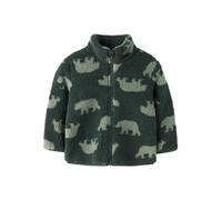 Plüschjacke NAME IT "NMMMONICO TEDDY JACKET AOP NOOS", Jungen, Gr. 116, jungle grün, Teddy, Obermaterial: 100% Polyester, bedruckt, normal normal, elastischer Bund, Jacken, Kunstfaser, normal geschnit