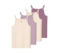 Unterhemd NAME IT "NKFSTRAP TOP 4P BUTTERCREAM FLORAL NOOS" Gr. 110, N-Gr, beige (buttercream), Kinder, Jersey, Obermaterial: 95% Baumwolle, 5% Elasthan, bedruckt, unifarben, Unterhemden (65159831-110