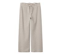 Jerseyhose NAME IT "NKFSURAJA STRAIGHT PANT NOOS", Mädchen, Gr. 110, N-Gr, grau (mocha meringue), Rippware, Obermaterial: 95% Baumwolle, 5% Elasthan, gestreift, straight fit knöchellang, Hosen Jerseyh