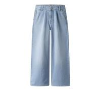 Relax-fit-Jeans NAME IT "NKFBELLA HW W PLEAT JEANS 3020-AZ L NOOS", Mädchen, Gr. 122, N-Gr, light blau denim, Denim/Jeans, Obermaterial: 99% Baumwolle, 1% Elasthan, unifarben, relaxed fit lang, Jeans