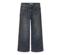 Weite Jeans NAME IT "NKFROSE für Mädchen mit weitem Bein und klassischem Sitz", Mädchen, Gr. 164, N-Gr, blau (vintage dunkelblau denim), Denim/Jeans, Obermaterial: 100% Baumwolle, leichte Abriebeffekt