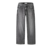 Weite Jeans NAME IT "NKFROSE für Mädchen mit weitem Bein und klassischem Sitz", Mädchen, Gr. 176, N-Gr, medium grau denim, Denim/Jeans, Obermaterial: 100% Baumwolle, leichte Abriebeffekte, normal knöc