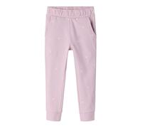 Sweatpants NAME IT "NMFVALBA SWE PANT UNB NOOS", Mädchen, Gr. 104, N-Gr, rosa (corsage), Sweatware, Obermaterial: 100% Baumwolle, bedruckt, normal knöchellang, Hosen (27042908-104) corsage
