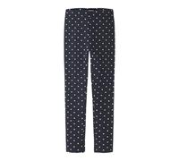 Leggings NAME IT "NKFDAVINA AOP SWE LEGGING BRU NOOS", Mädchen, Gr. 98, N-Gr, schwarz sapphire aop:with hellweiß dots, Web, Obermaterial: 95% Baumwolle, 5% Elasthan, bedruckt, Hosen (84694740-98) schw
