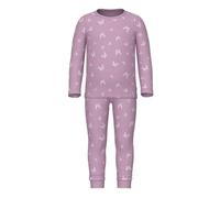 Schlafanzug NAME IT "NMFNIGHTSET PINK BUTTERFLY RIB NOOS" Gr. 98 (104), rosa (pink lavender) Kinder Homewear-Sets (82738755-98) pink lavender