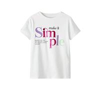 name it Girl's NKFDONJA SS TOP T-Shirt, Bright White, 122/128