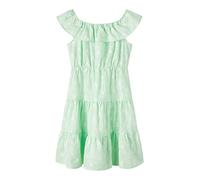 name it Girl's NKFFIDOT CAPSL Dress Kleid, Green Ash, 122