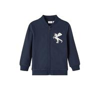 NAME IT Girl's NMFBASCHA LS SWE Card UNB PB Sweatshirt, Dark Sapphire, 98