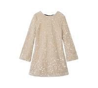 NAME IT glitzerndes Pailletten Kleid nkfRUSITTA in beige Gr. 158