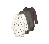 Schlafoverall NAME IT "NBMBODY 3P LS ROBOT NOOS", Jungen, Gr. 74, N-Gr, jet stream pack:w, tea leaf, bracken, Jersey, Obermaterial: 100% Baumwolle, bedruckt, regular fit, Rundhals, Overalls (77775410-
