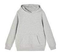 name it Herren NKMLENO LS SWEAT WH BRU NOOS Sweatshirt, Grey Melange, 146-152