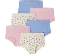 Hipster NAME IT "NKFHIPSTER 6P BUTTERCREAM FLORAL NOOS", Mädchen, Gr. 98, 6 Stk., Jersey, buttercream detail:flower aop, corsage, grapemist, Jersey, Obermaterial: 95% Baumwolle, 5% Elasthan, bedruckt,
