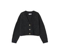 NAME IT Mädchen Nkfholly Boxy Short Knit Card Noos Strickjacke, Dark Grey Melange, 134-140 EU