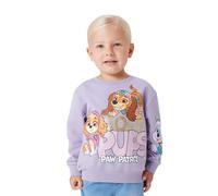 Sweatshirt NAME IT "NMFJARA PAW NREG SWEAT BRU NOOS CPLG", Mädchen, Gr. 104, lavender gray, angeraute Sweatware, Obermaterial: 95% Baumwolle, 5% Elasthan, bedruckt, unifarben, Basic normal, Rundhals, 