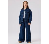 Weite Jeans NAME IT "NKFBELLA SKATER XWIDE JEANS 3111-ZA NOOS", Mädchen, Gr. 152, N-Gr, blau (dunkelblau denim), Denim/Jeans, Obermaterial: 100% Baumwolle, leichte Abriebeffekte, relaxed fit lang, Jea