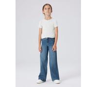 Weite Jeans NAME IT "NKFPOLLY X-WIDE JEANS 3057-FR NOOS", Mädchen, Gr. 164, N-Gr, blau (medium blau denim), Denim/Jeans, Obermaterial: 98% Baumwolle, 2% Elasthan, leichte Abriebeffekte, weit lang, Jea