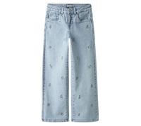 Name It Rose Wide Emb Jeans 13 Jahre Light Blue Denim / Flower Embroidery
