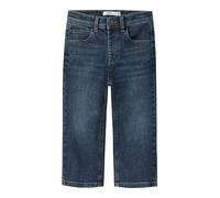 Straight-Jeans NAME IT "NMMRYAN STRAIGHT JEANS 8809-MD TB", Jungen, Gr. 98, N-Gr, dunkelblau denim, Denim/Jeans, Obermaterial: 98% Baumwolle, 2% Elasthan, leichte Abriebeffekte, straight fit lang, Jea
