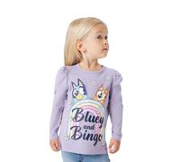 Langarmshirt NAME IT "NMFJESSIE BLUEY LS TOP BOX NOOS SKY", Mädchen, Gr. 104, lila (lavender gray), Jersey, Obermaterial: 95% Baumwolle, 5% Elasthan, Basic hüftbedeckend, Rundhals, Shirts Langarmshirt