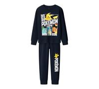 Name IT Jungen Boy Nachtwäsche-Set Pokémon Nkmdamien Pokemon Ls Nightset Noos Sky, Dark Sapphire, 110-116 EU