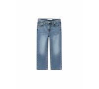 Straight-Jeans NAME IT "NKMRYAN - Jeans mit geradem Bein, strapazierfähig", Jungen, Gr. 140, N-Gr, blau (medium blau denim), Denim/Jeans, Obermaterial: 100% Baumwolle, Abriebeffekte, unifarben, straig