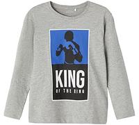 NAME IT Jungen Langarmshirt nkmVAGNO (Greymelange, 122-128)