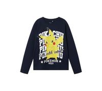 Langarmshirt NAME IT "NKMAST POKEMON LS NREG TOP BOX NOOS SKY", Jungen, Gr. 122/128, navy blazer (blank), Jersey, Obermaterial: 100% Baumwolle, bedruckt, normal hüftbedeckend, Rundhals, abgesteppte Ka