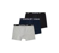 NAME IT Jungen Nkmboxer 3p Noos Unterhose, Black/Pack:w/ Grey Mel. + Dark Sapp., 86 EU