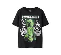 NAME IT Jungen Nkmdi Minecraft Ss Nreg Top Box Noos Bfu, Black, 116 cm