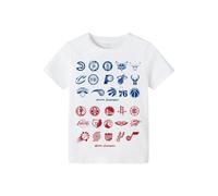 NAME IT Jungen NKMMAXTON NBA SS TOP NOOS OUS T-Shirt, Bright White, 122 cm-128 cm