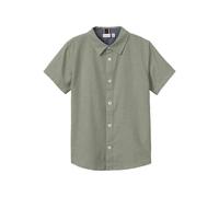 Kurzarmhemd NAME IT "NKMNEWSA SS SHIRT NOOS", Jungen, Gr. 116, N-Gr, shadow, Web, Obermaterial: 100% Baumwolle, unifarben, normal, Hemden, Baumwolle, normal geschnitten (10640527-116) shadow