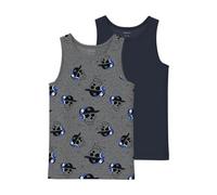 NAME IT Jungen Nkmtank Top 2P Mel Skull Noos, Dark Grey Melange, Numeric_158