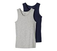 NAME IT Jungen Nkmtank Top 2p Noos Unterhose, Grey Melange /Pack:w/ Dark Sapphire, 92 EU