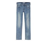 Stretch-Jeans NAME IT "NKMTHEO DNMTHAYER COR1 SWE PANT" Gr. 164, N-Gr, blau (light blue denim) Jungen Jeans 5-Pocket-Jeans (92876919-164) light blue denim