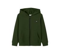 Kapuzensweatjacke NAME IT "NKMVIMO LS SWEAT CARD BRU NOOS", Jungen, Gr. 146/152, grün (rifle grün), Sweatware, Obermaterial: 60% Baumwolle, 40% Polyester, unifarben, taillenbedeckt, Rundhals, Rippbünd