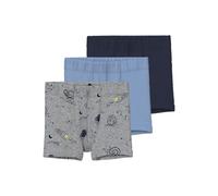 Trunk NAME IT "NMMTIGHTS 3P GREY SPACE NOOS", Jungen, Gr. 110, 3 Stk., grau melange, Jersey, Obermaterial: 95% Baumwolle, 5% Elasthan, eng, Unterhosen (66530061-110) grau melange