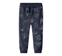 Sweatpants NAME IT "NMMVARON für Jungen mit Tunnelzug und Markenlabel", Jungen, Gr. 86, N-Gr, blau (schwarz sapphire), Sweatware, Obermaterial: 100% Baumwolle, bedruckt, normal knöchellang, Hosen, bed