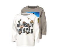 name it 2er-Set: Longsleeves "Voto" in Beige - Größe 98 | Kinder Longsleeves