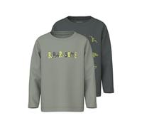 NAME IT Jungen Nmmvux 2P Ls Top, Shadow, 98 (2er Pack)
