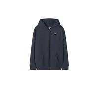 Kapuzensweatjacke NAME IT "NKMVIMO LS SWEAT CARD BRU NOOS", Jungen, Gr. 116, blau (schwarz sapphire), Sweatware, Obermaterial: 60% Baumwolle, 40% Polyester, unifarben, taillenbedeckt, Rundhals, Rippbü