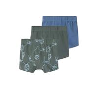 Boxershorts NAME IT "NMMTIGHTS 3P KICK OFF NOOS", Kinder, Gr. 116, 3 Stk., urban chic pack:w, vintage indigo, urban chic, Jersey, Obermaterial: 95% Baumwolle, 5% Elasthan, bedruckt, unifarben, Unterho