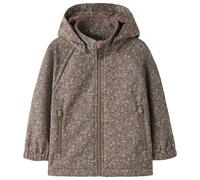Name it - Kid's Alfa08 Softshell Jacket AOP - Softshelljacke, Gr. 104, braun (BrownLentilFlowerField)