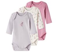 Name it - Kid's Body L/S Flower 3-Pack - Alltagsunterwäsche, Gr. 50, grau (JetStream/LilacMarble/CashmereRose)