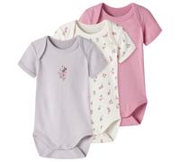 Name it - Kid's Body S/S Flower 3-Pack - Alltagsunterwäsche, Gr. 92, grau (JetStream/LilacMarble/CashmereRose)