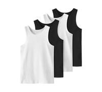 Name it Kids Jungen Nkmtank Top 4p Black White Solid Nkmtank Top 4P Black White Solid (1er Pack)