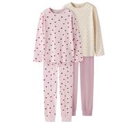 Name it - Kid's NKFNightset AOP 2-Pack - Alltagsunterwäsche, Gr. 134-140, rosa (BallerinaHeartandFlowerAOP)